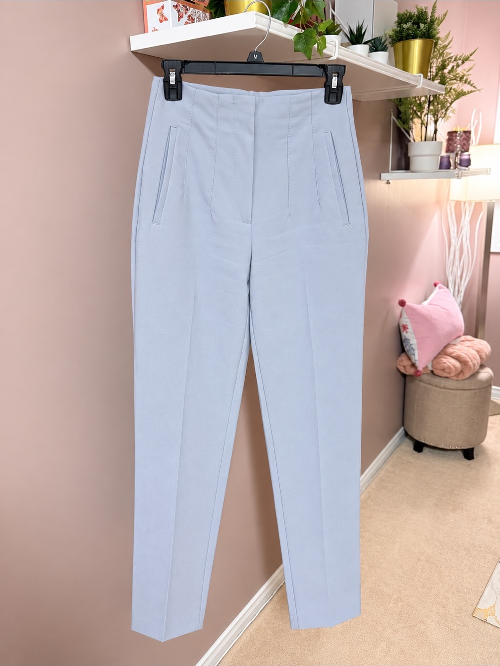Zara Powder Blue Tailored Trousers